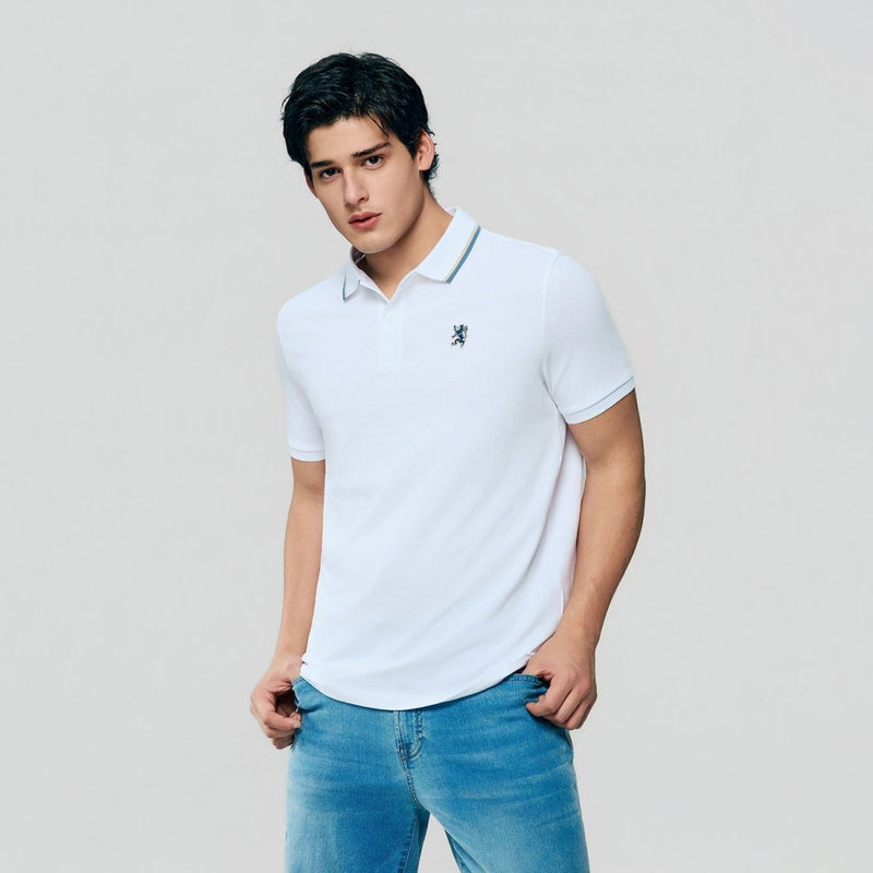Giordano Men Slim Cotton Lycra Embroidered Polo - Premium Polo