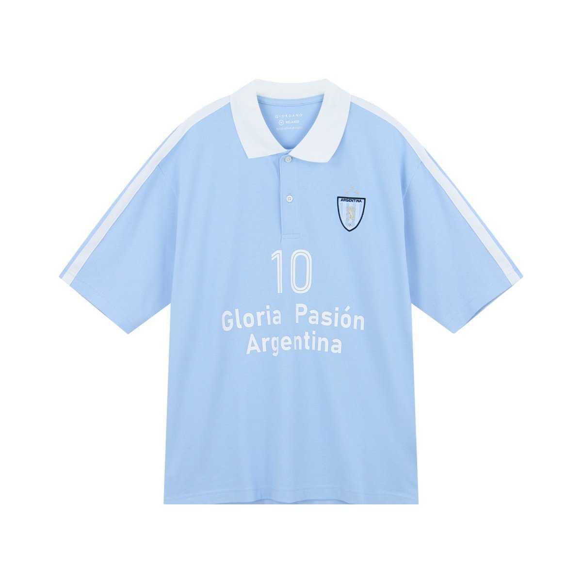 Giordano Men Slim Cotton Lycra World Cup Embroidered Polo - first_variant_option_2 Premium Polo for Giordano
