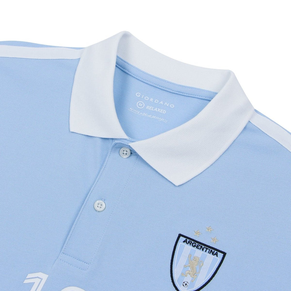 Giordano Men Slim Cotton Lycra World Cup Embroidered Polo - first_variant_option_2 Premium Polo for Giordano