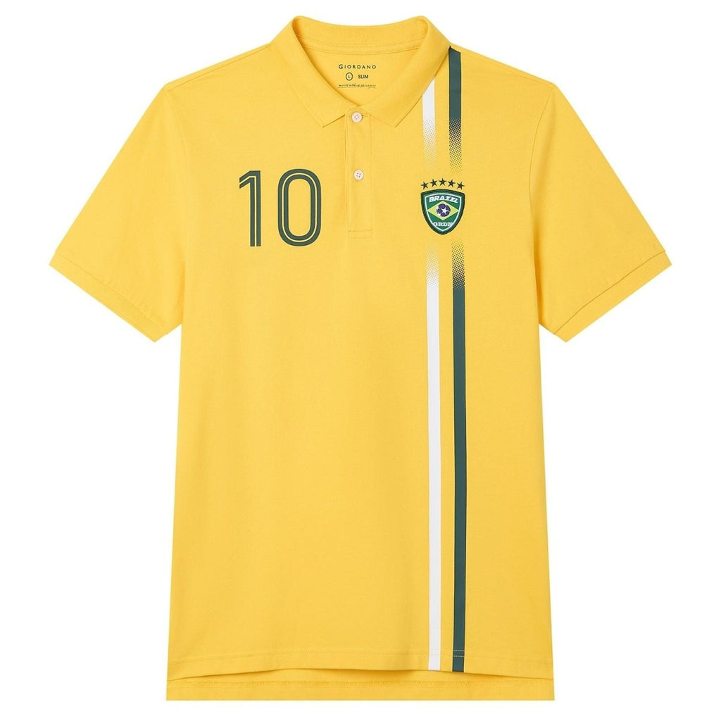 Giordano Men Slim Cotton Lycra World Cup Polo - first_variant_option_2 Premium Polo for Giordano