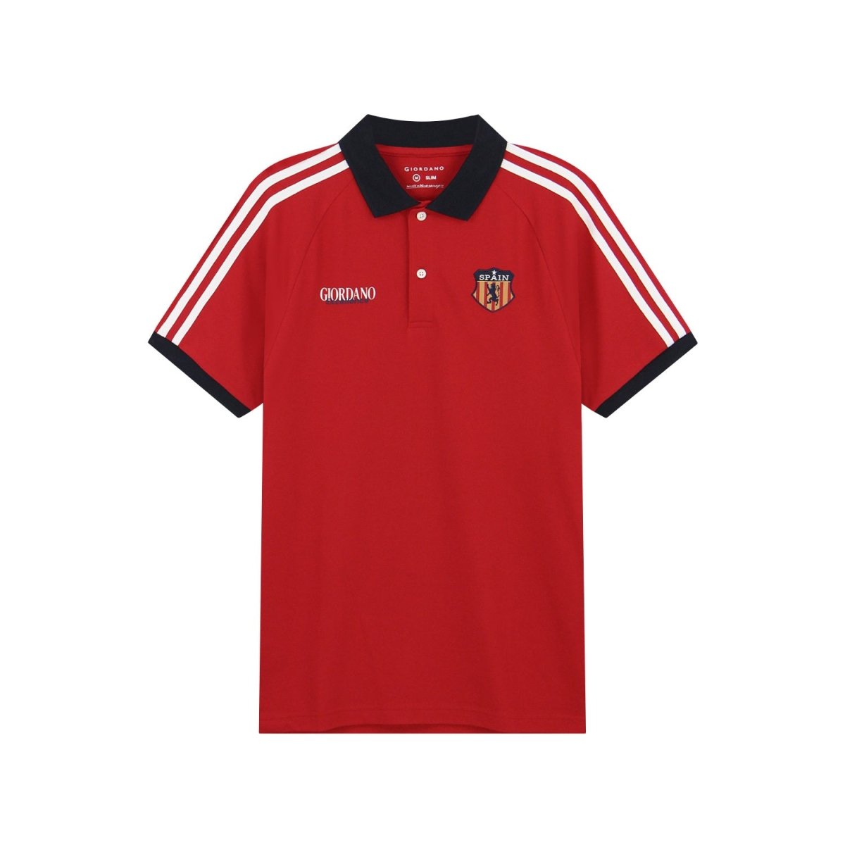 Giordano Men Slim Cotton Lycra World Cup Red Polo - first_variant_option_2 Premium Polo for Giordano