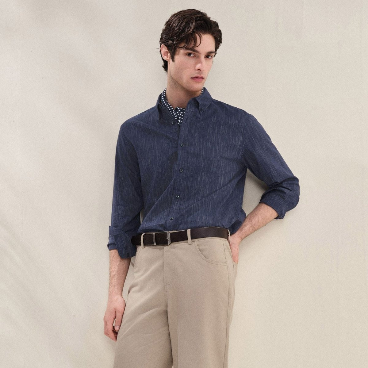 Giordano Men Slim Cotton Lyocell Shirt - first_variant_option_2 Premium Shirts for Giordano