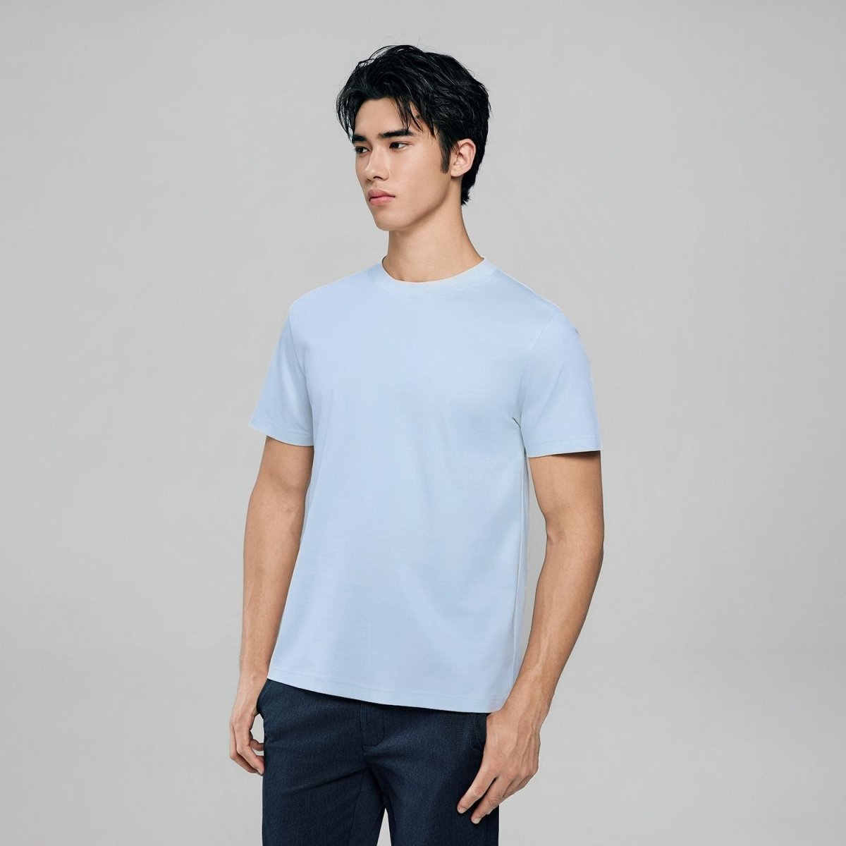 Giordano Men Slim Cotton Modal Silk Premium Tee - first_variant_option_2 Premium Tee for Giordano