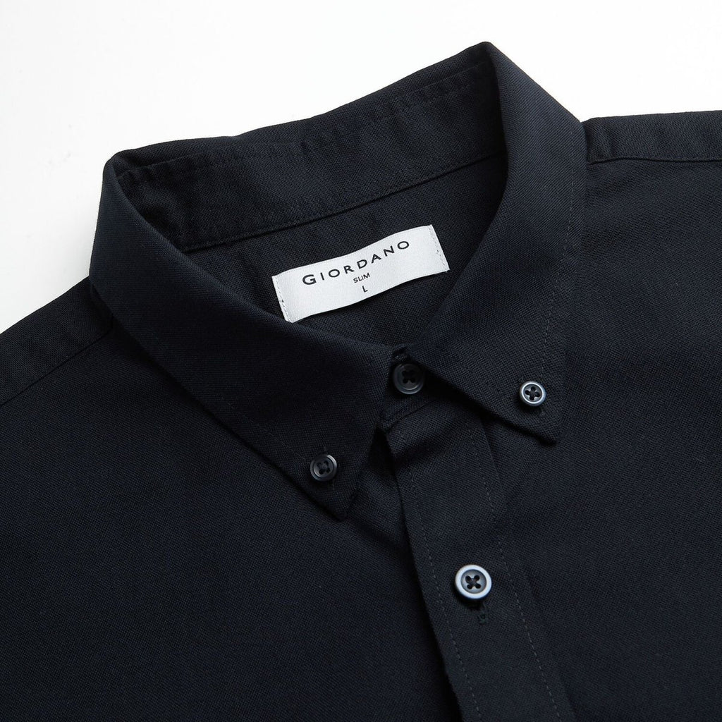 Giordano Men Slim Cotton Short Sleeve Oxford Shirt - Premium Shirts