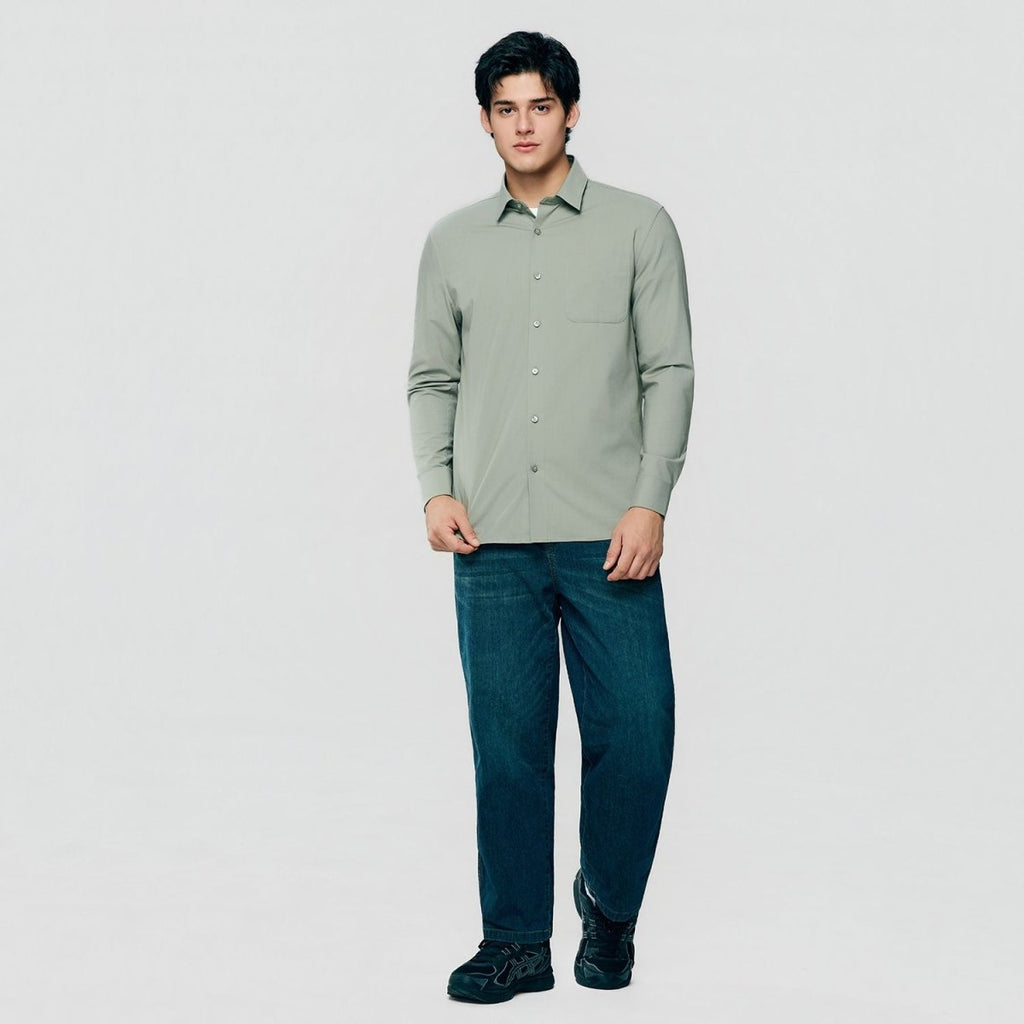 Giordano Men Slim Easy Care Modal Stretch Shirt - Premium Shirts