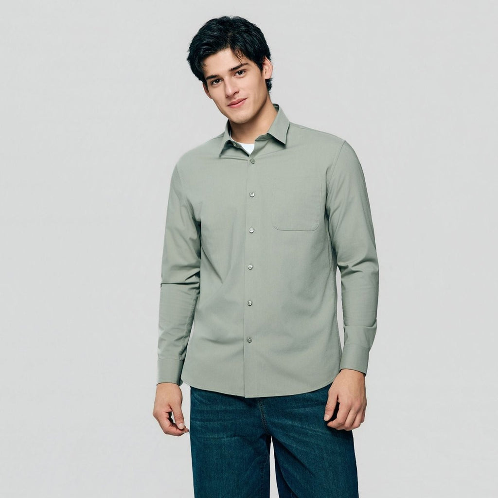 Giordano Men Slim Easy Care Modal Stretch Shirt - Premium Shirts
