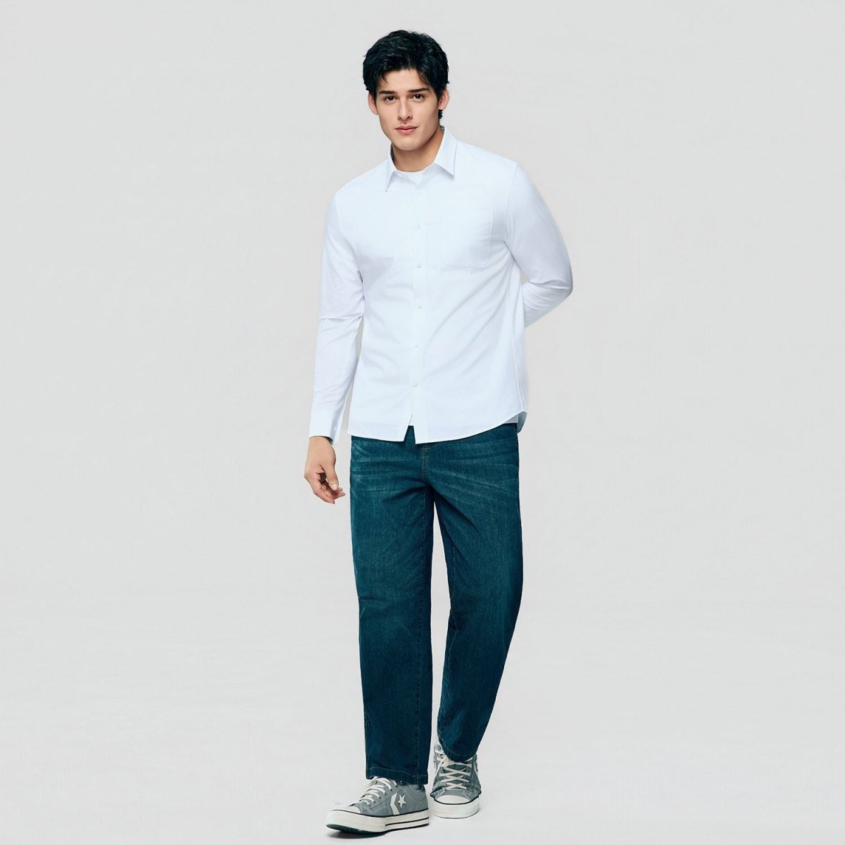 Giordano Men Slim Easy Care Modal Stretch Shirt - Premium Shirts