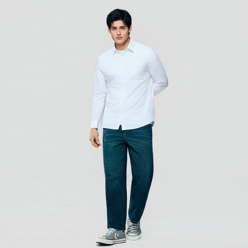 Giordano Men Slim Easy Care Modal Stretch Shirt - Premium Shirts