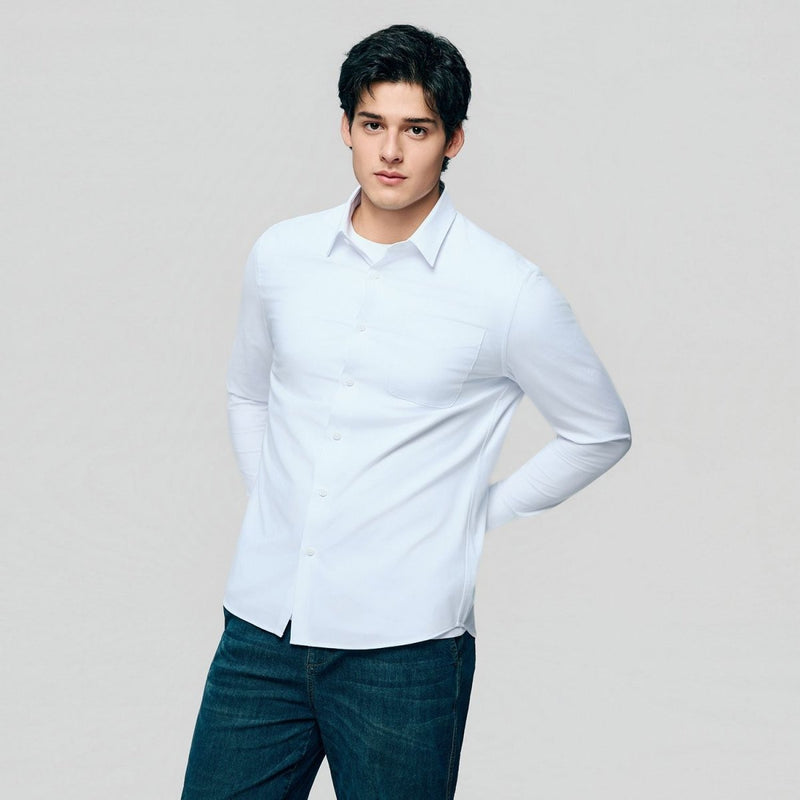 Giordano Men Slim Easy Care Modal Stretch Shirt - Premium Shirts