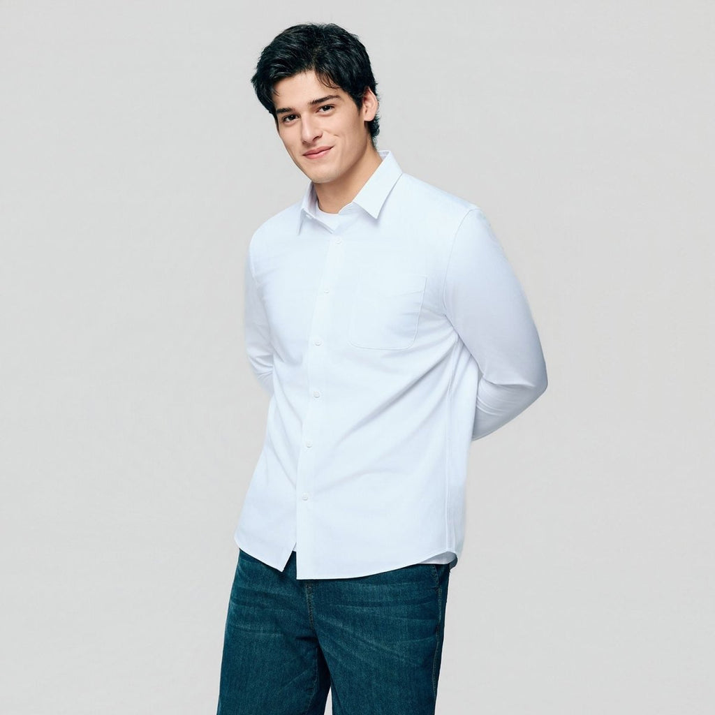 Giordano Men Slim Easy Care Modal Stretch Shirt - Premium Shirts