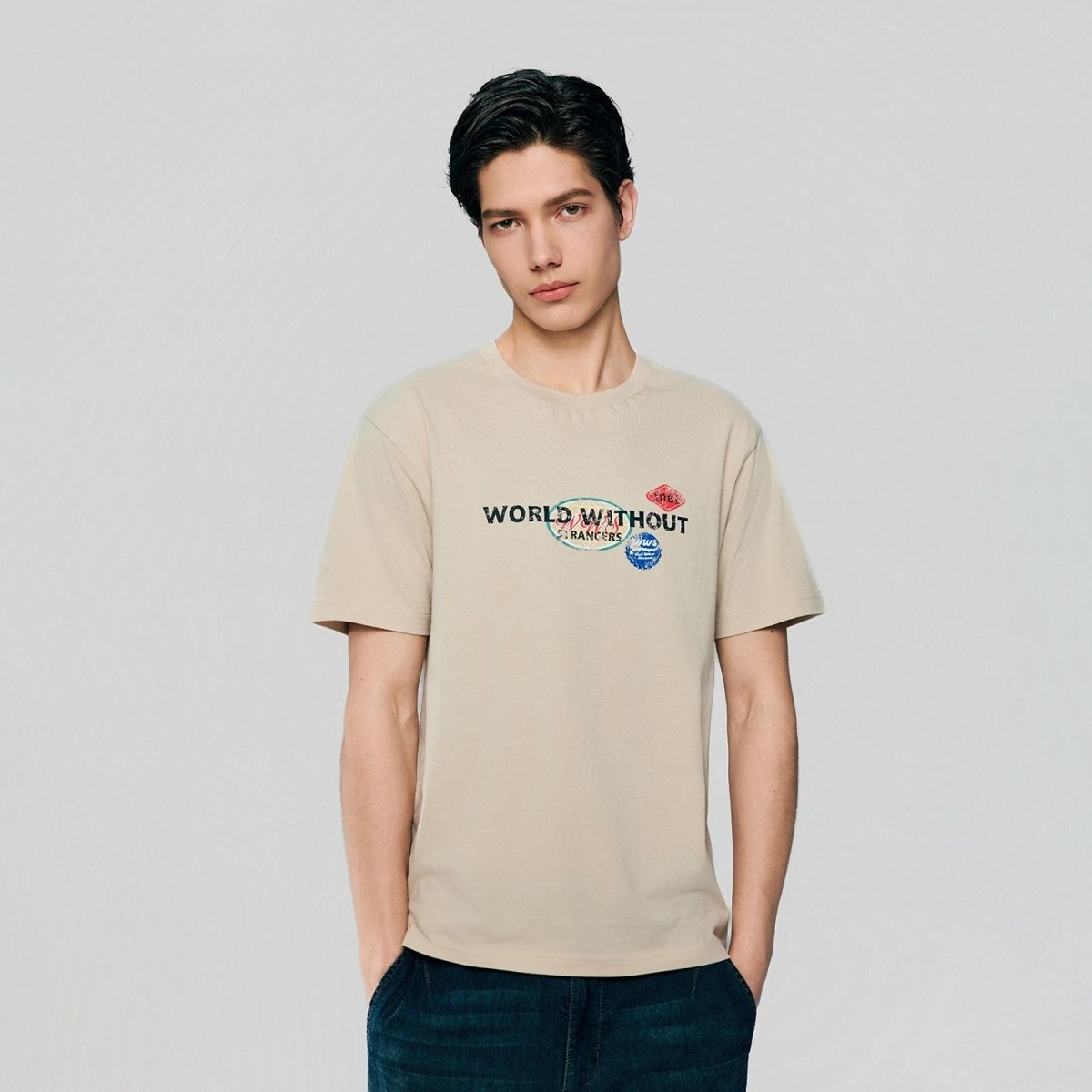Giordano Men Slim World Without Strangers Print Tee - Premium Print Tee