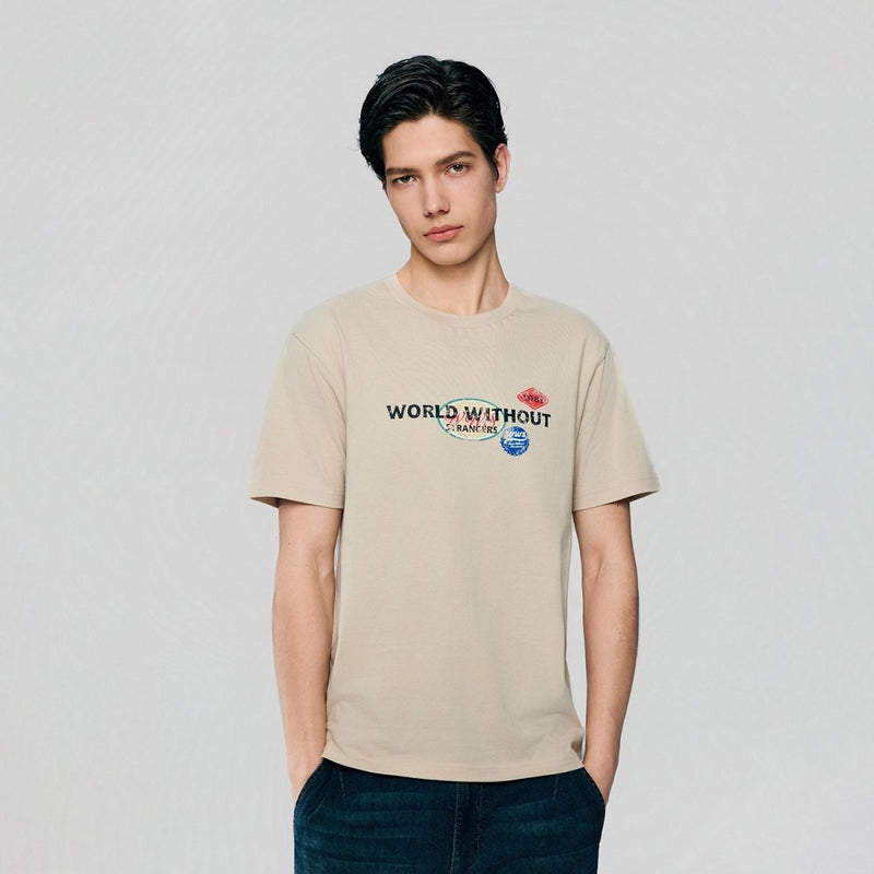 Giordano Men Slim World Without Strangers Print Tee - Premium Print Tee
