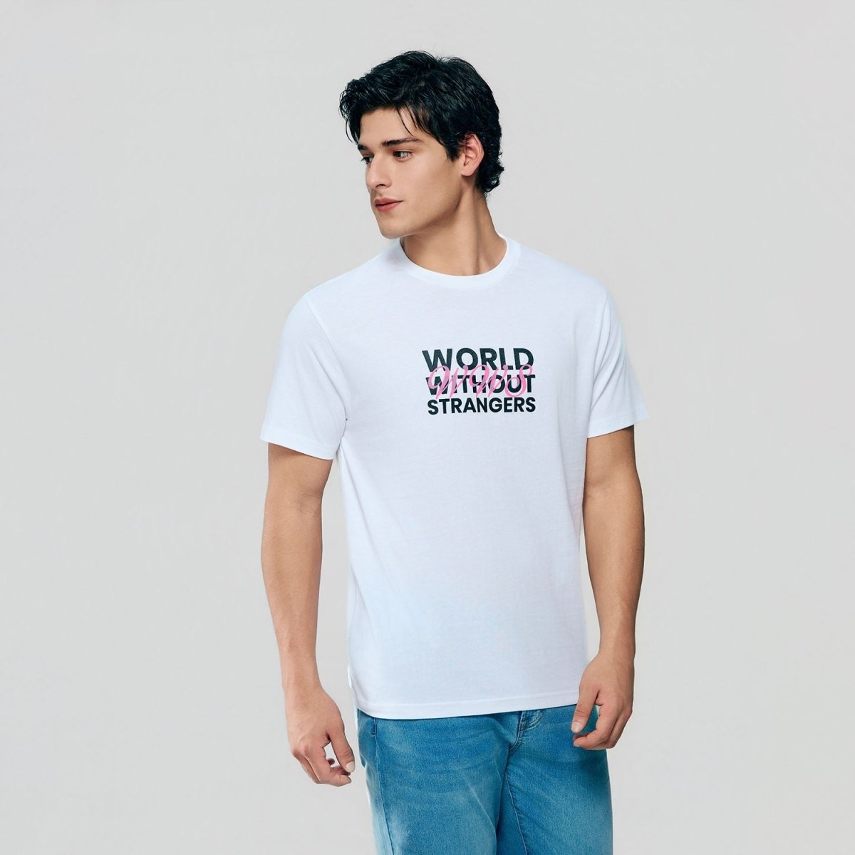 Giordano Men Slim World Without Strangers Print Tee - Premium Print Tee