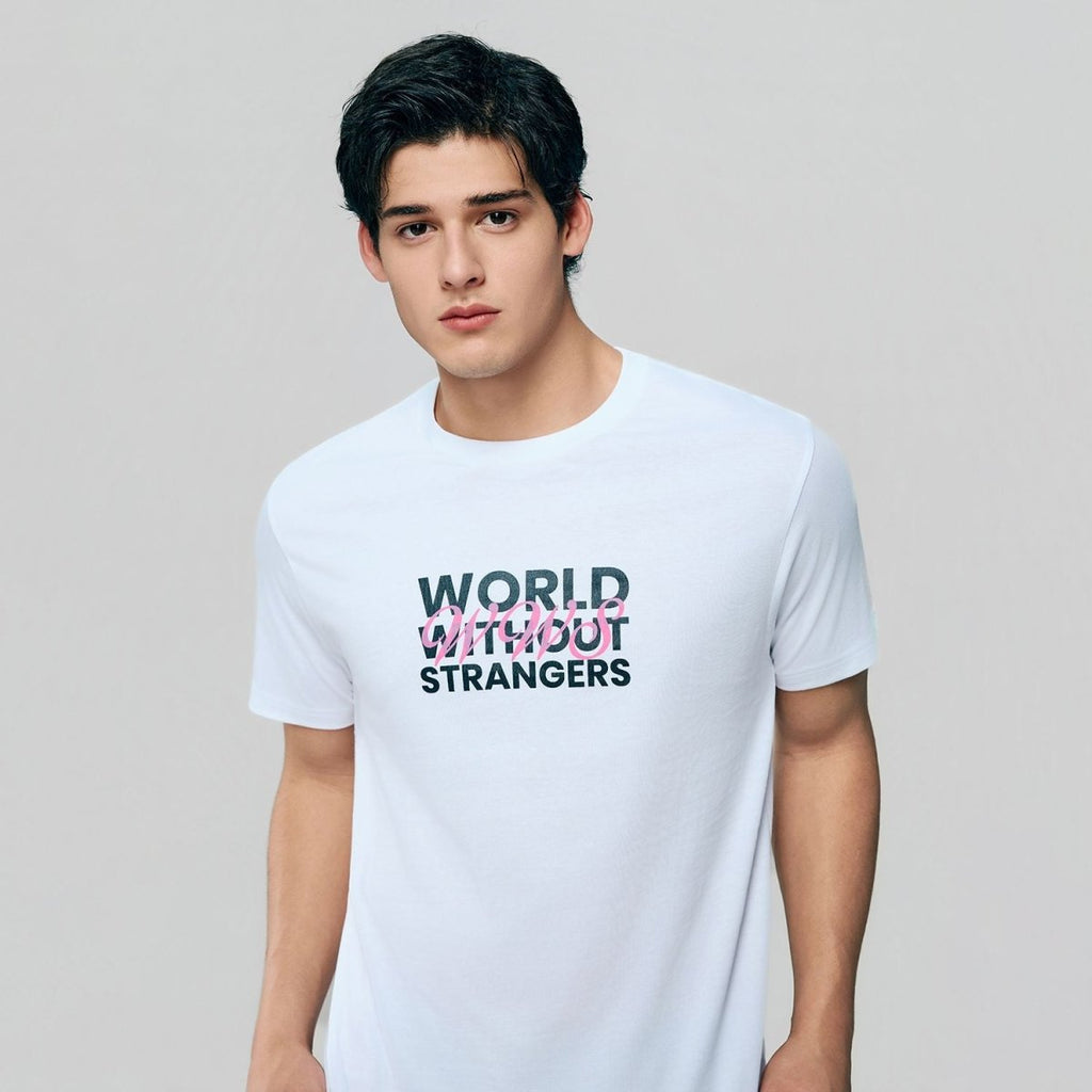 Giordano Men Slim World Without Strangers Print Tee - Premium Print Tee