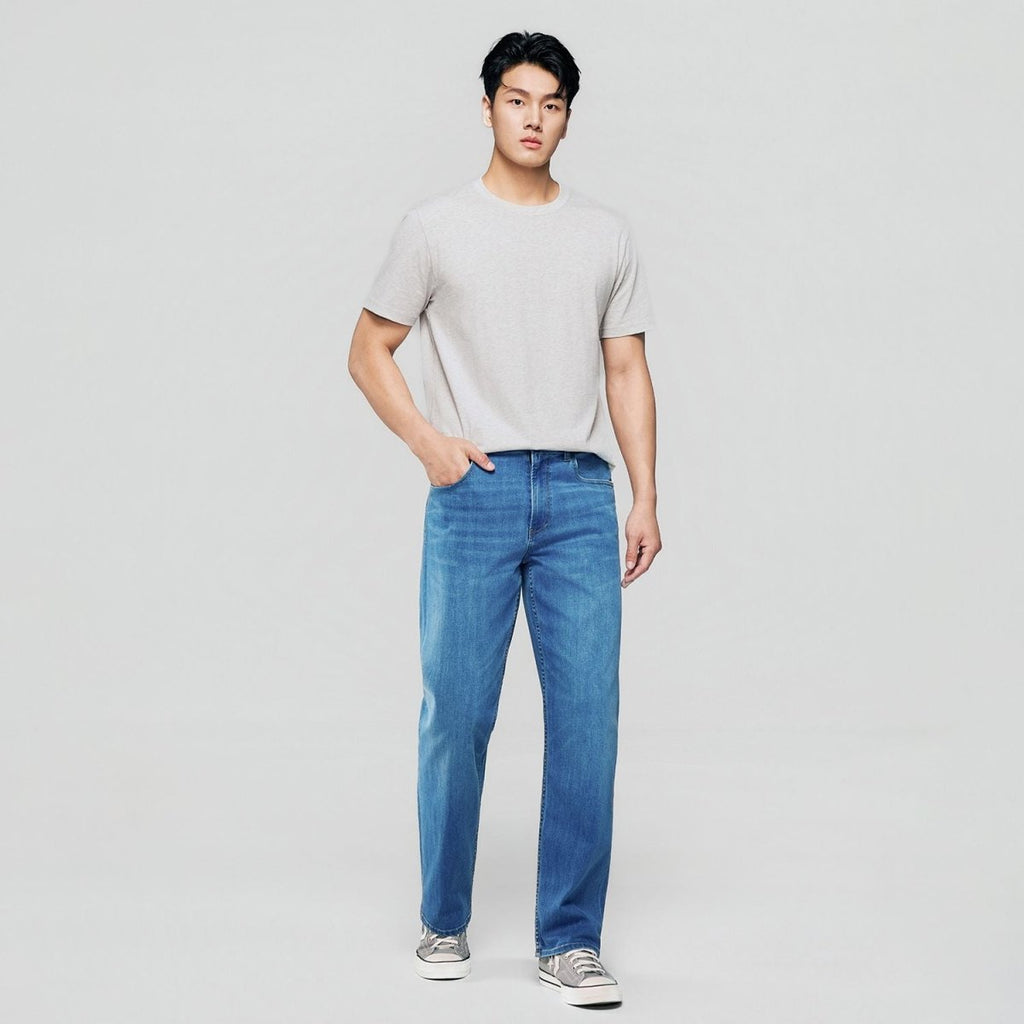 Giordano Men Straight Stretch Denim Indigo Jeans - Premium Jeans