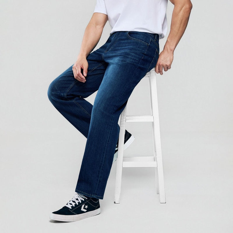 Giordano Men Straight Stretch Denim Indigo Jeans - Premium Jeans