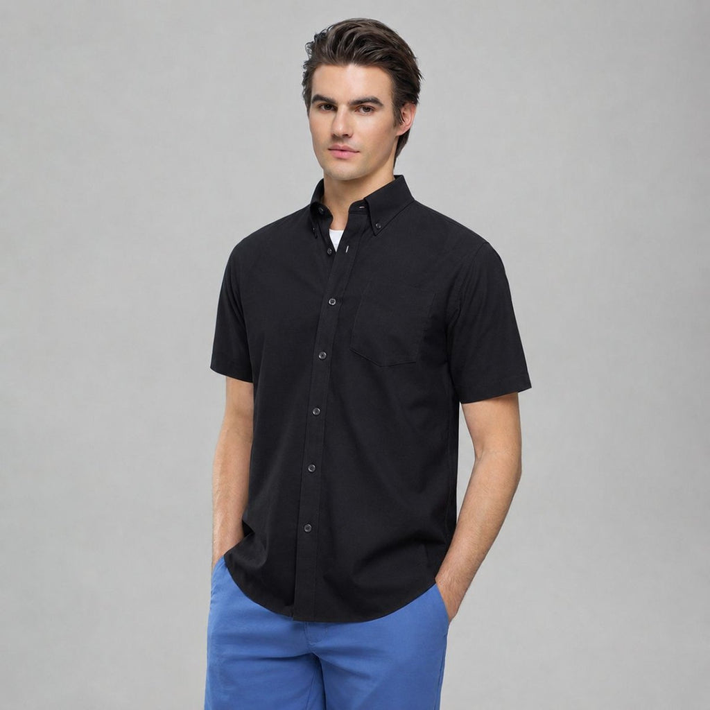 Giordano Men Wrinkle Free Short Sleeve Oxford Shirt - Premium Shirts