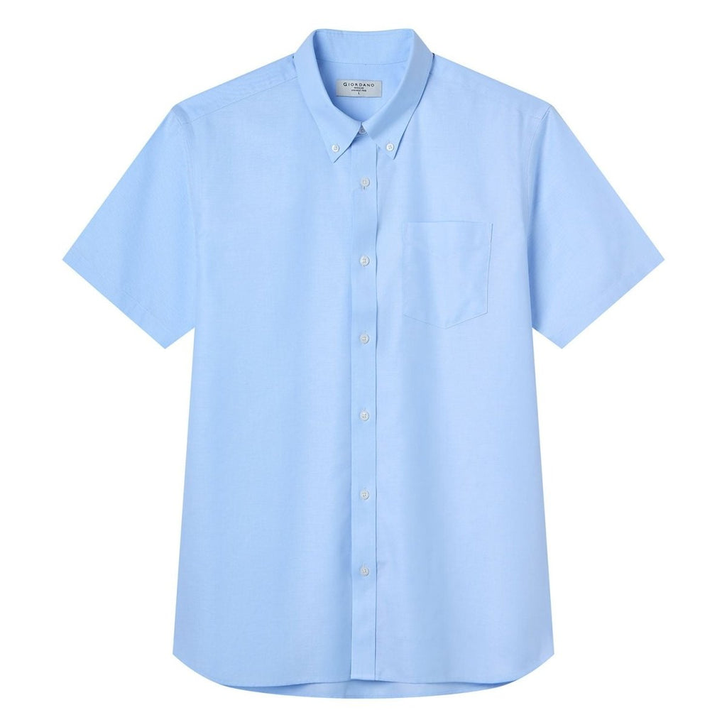 Giordano Men Wrinkle Free Short Sleeve Oxford Shirt - Premium Shirts