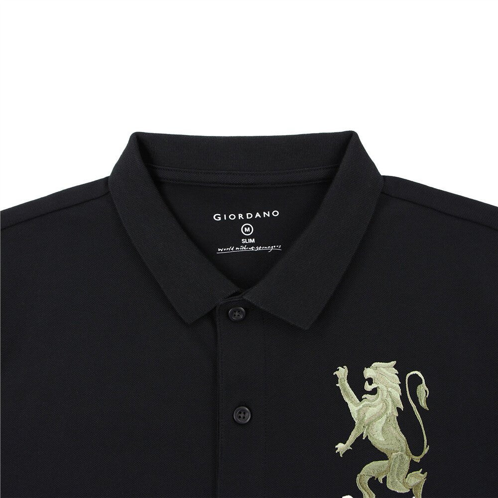 Giordano Men's 3D Lion Polo - Premium Polo