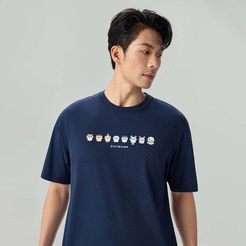 Giordano Men's Chiikawa Character Crew Neck Relaxed Graphic Tee - Premium Print Tee