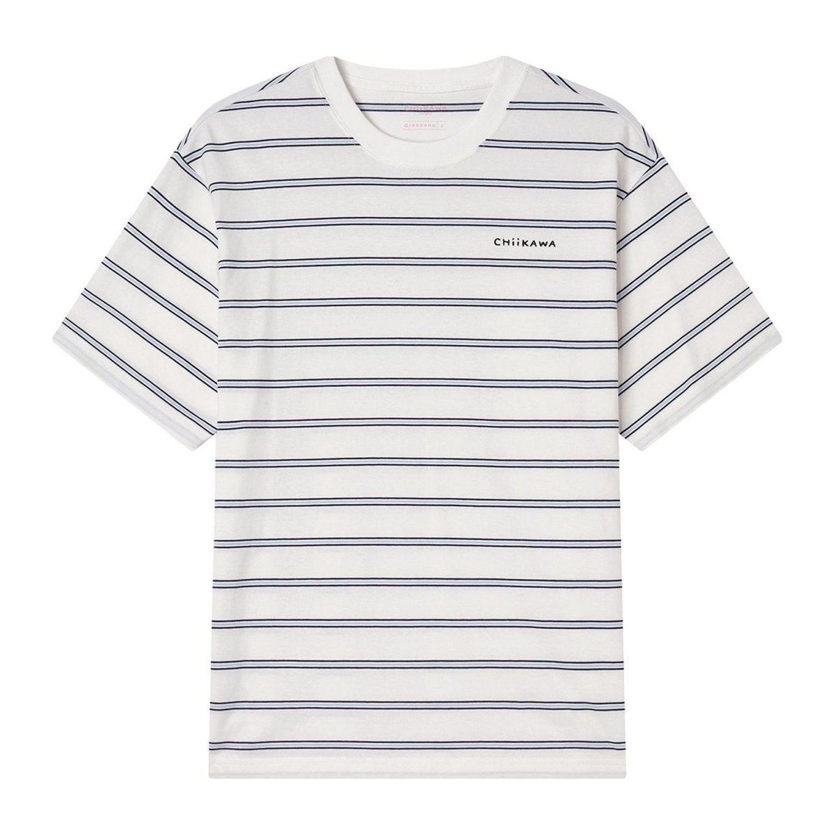 Giordano Men's Chiikawa Striped Cotton Relaxed Graphic Tee - Premium Print Tee