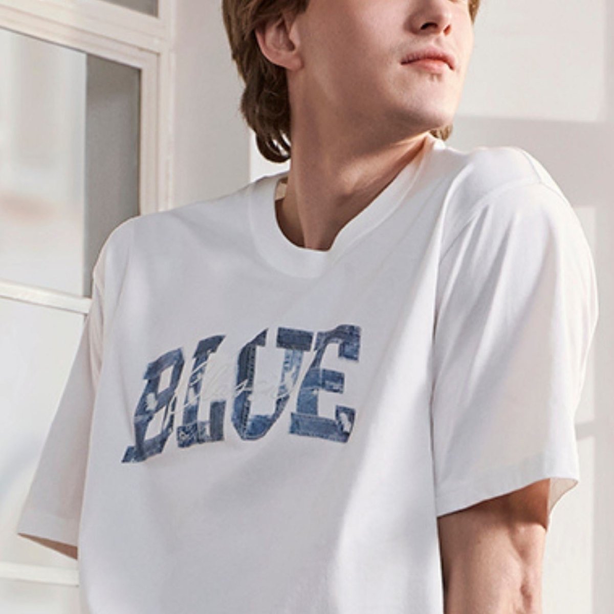Giordano Men's Classic Blue Print Tee | 100% Cotton Comfort - Premium Print Tee