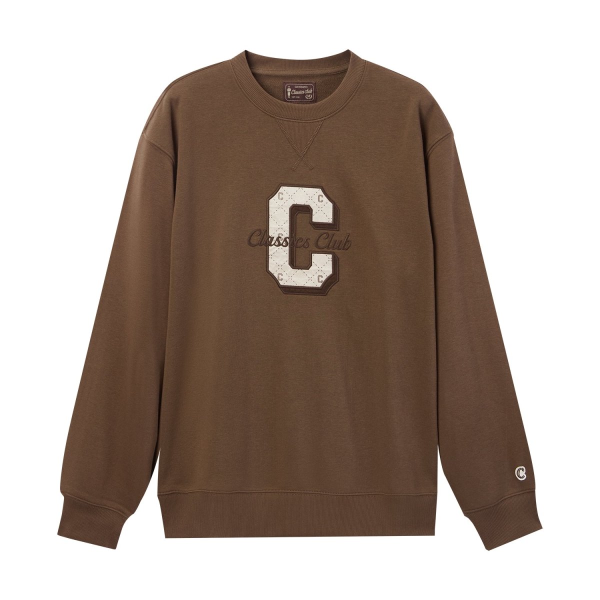 Giordano Men's Classic French Terry Crew Neck Long Sleeve Relaxed Fit Print Sweatshirt - Premium Sweatshirts