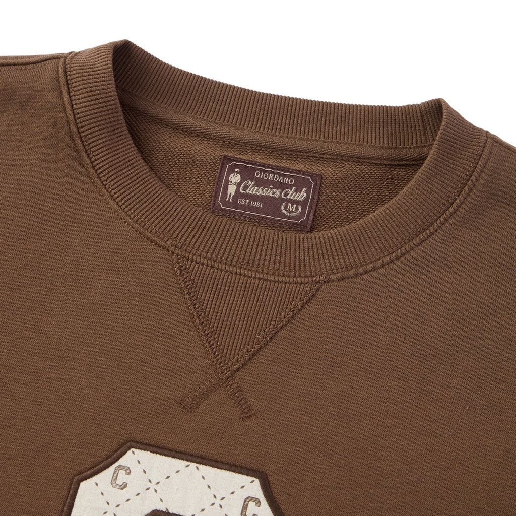 Giordano Men's Classic French Terry Crew Neck Long Sleeve Relaxed Fit Print Sweatshirt - Premium Sweatshirts
