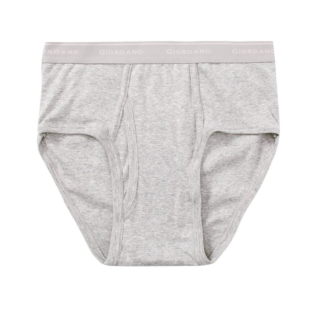 Giordano Men's Classic Rib Briefs - 6-Pack, Cotton, Jacquard Waistband - Premium Briefs