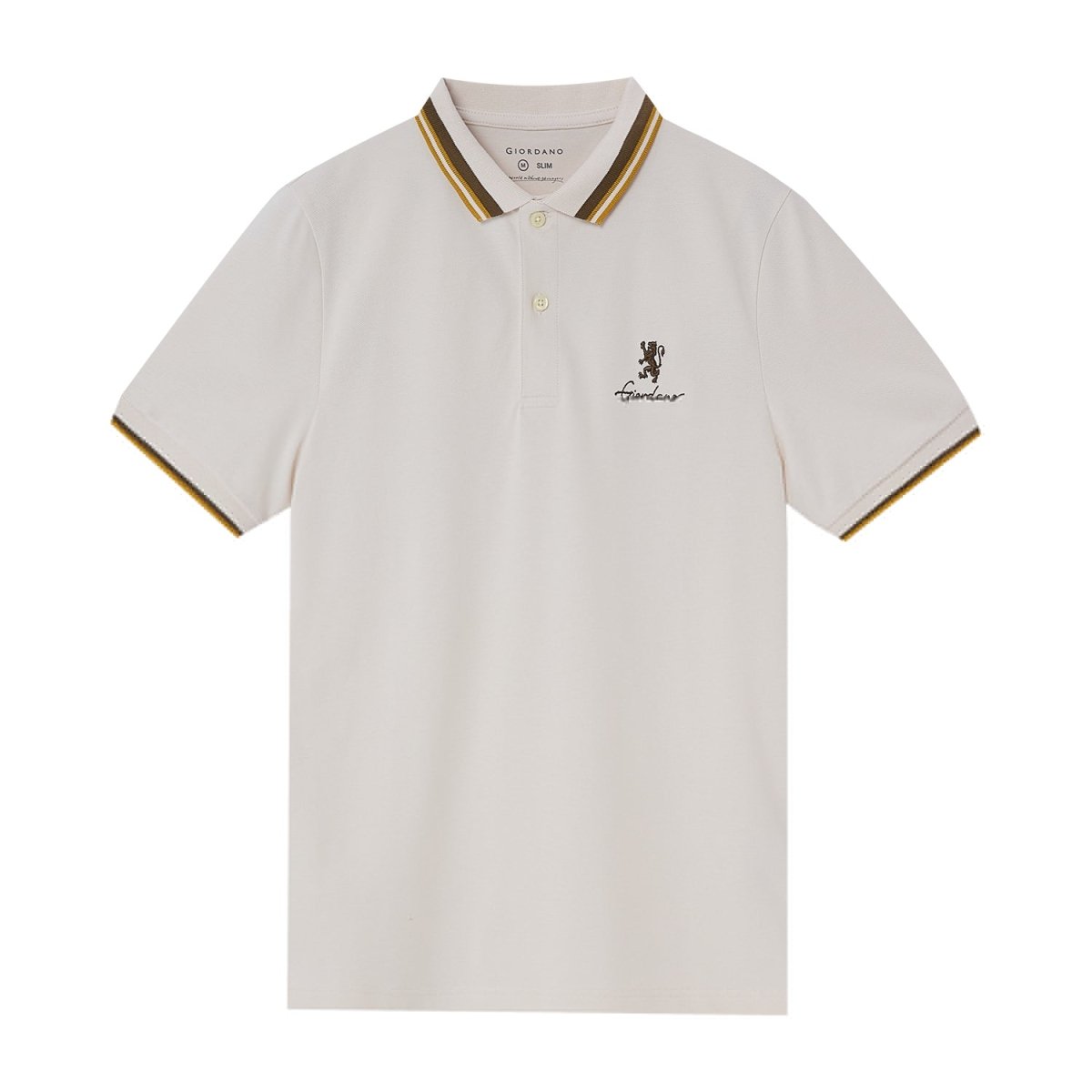 Giordano Men's Classic Slim Fit Polo With Signature Embroidery - Premium Polo
