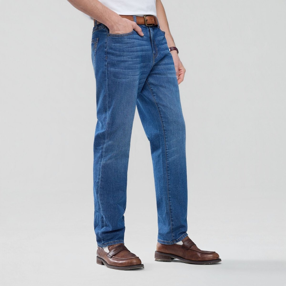Giordano Men's Comfort Stretch Denim Regular Tapered 2.0 Jeans - Premium Jeans