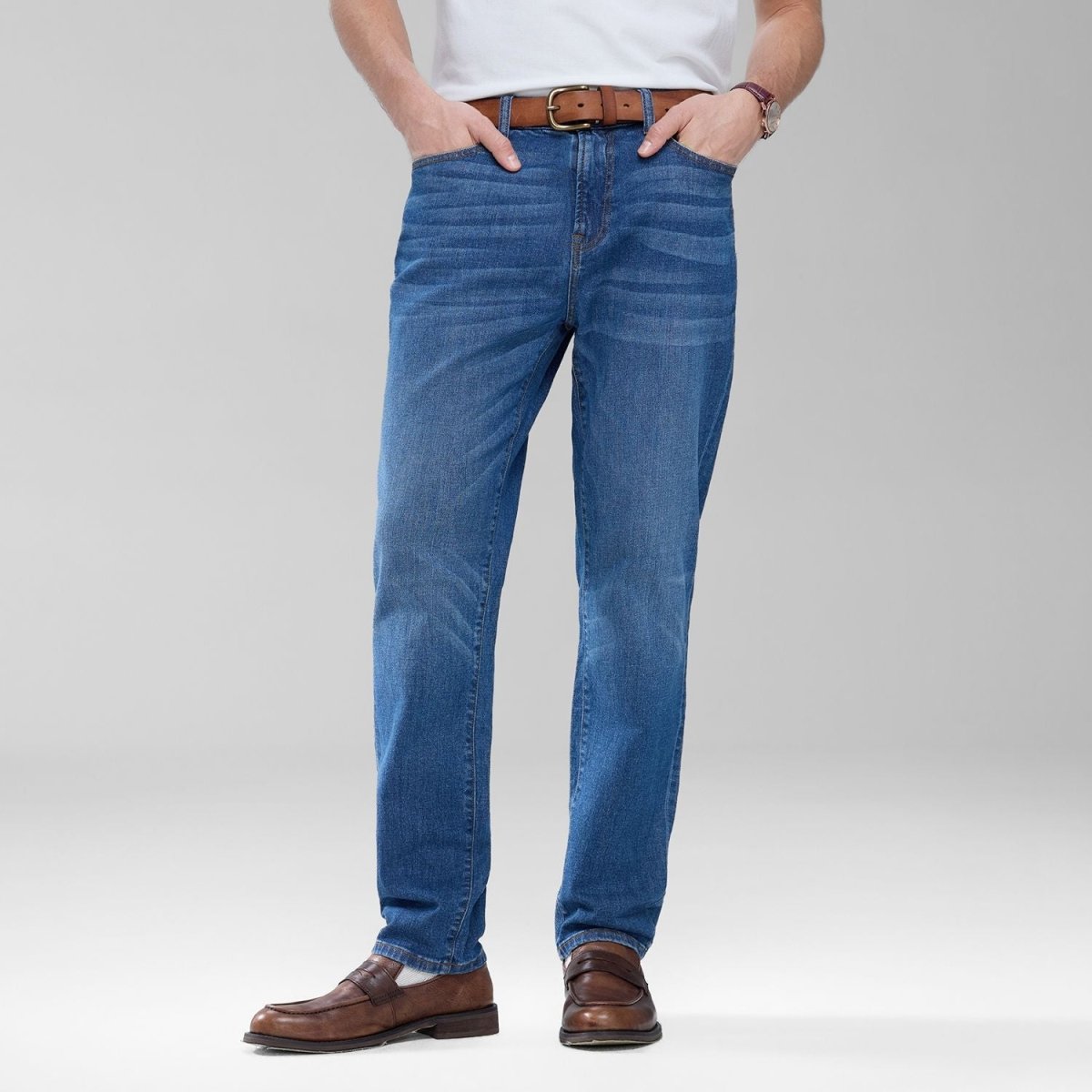 Giordano Men's Comfort Stretch Denim Regular Tapered 2.0 Jeans - Premium Jeans