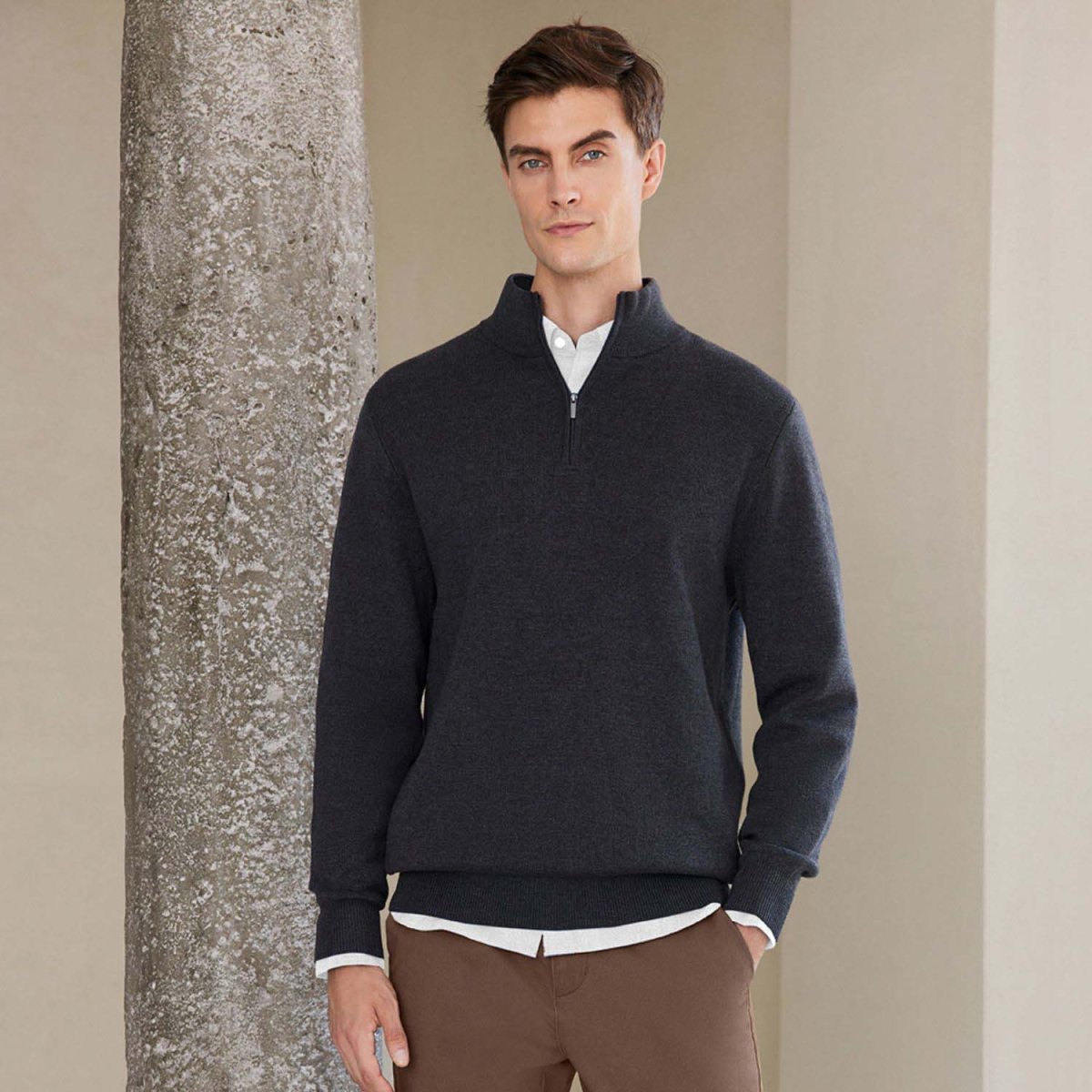 Giordano Men's Cotton Blend Cardigan: Cozy & Classic - Premium Cardigans