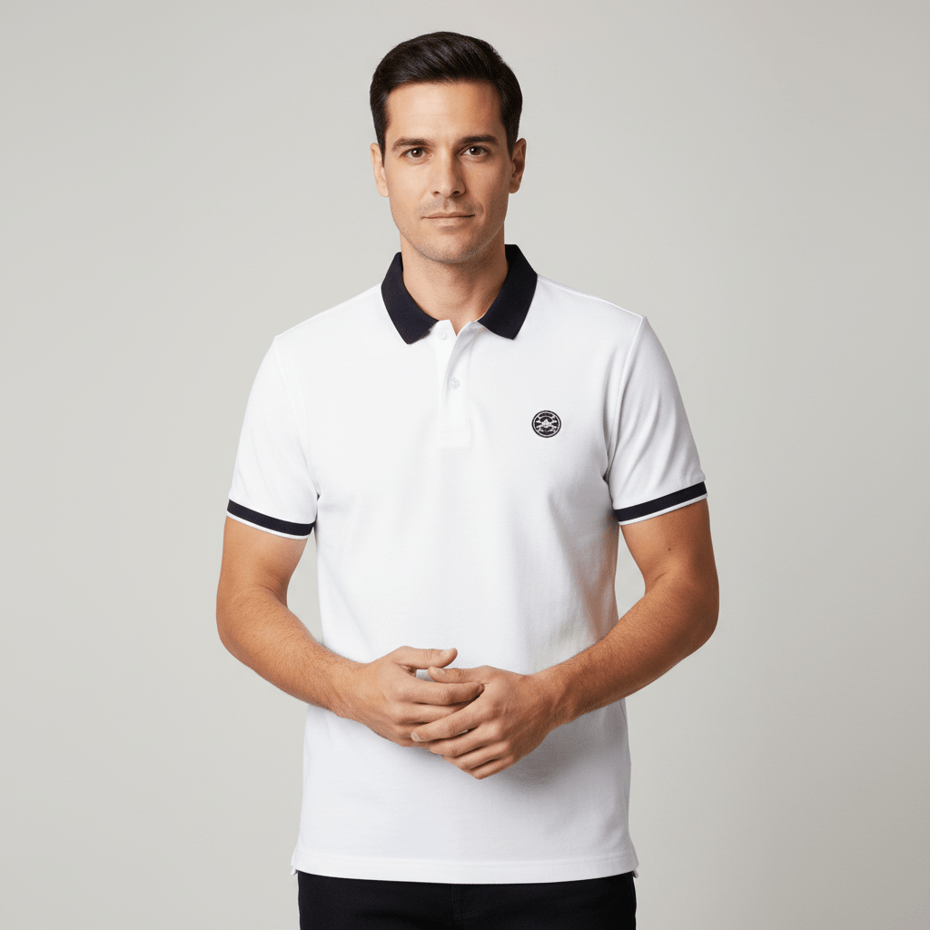 Giordano Men's Cotton Blend Pique Embroidered Polo - Premium Polo