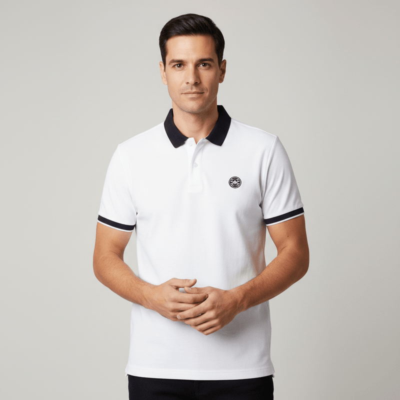 Giordano Men's Cotton Blend Pique Embroidered Polo - Premium Polo
