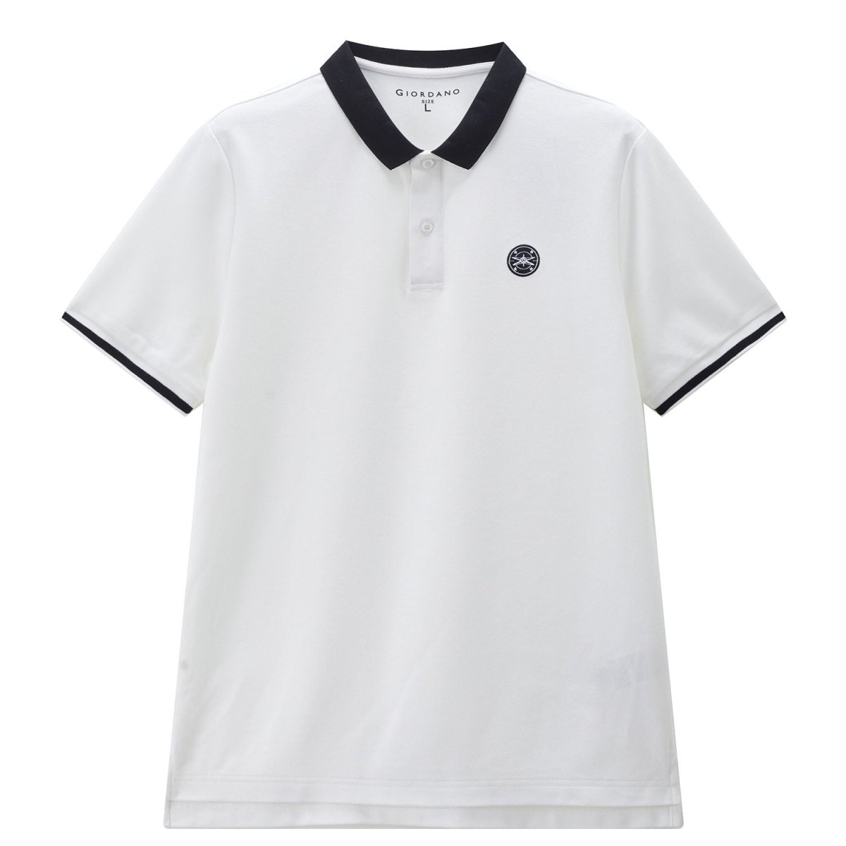 Giordano Men's Cotton Blend Pique Embroidered Polo - Premium Polo