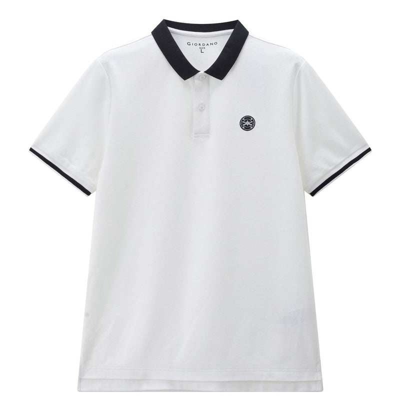 Giordano Men's Cotton Blend Pique Embroidered Polo - Premium Polo