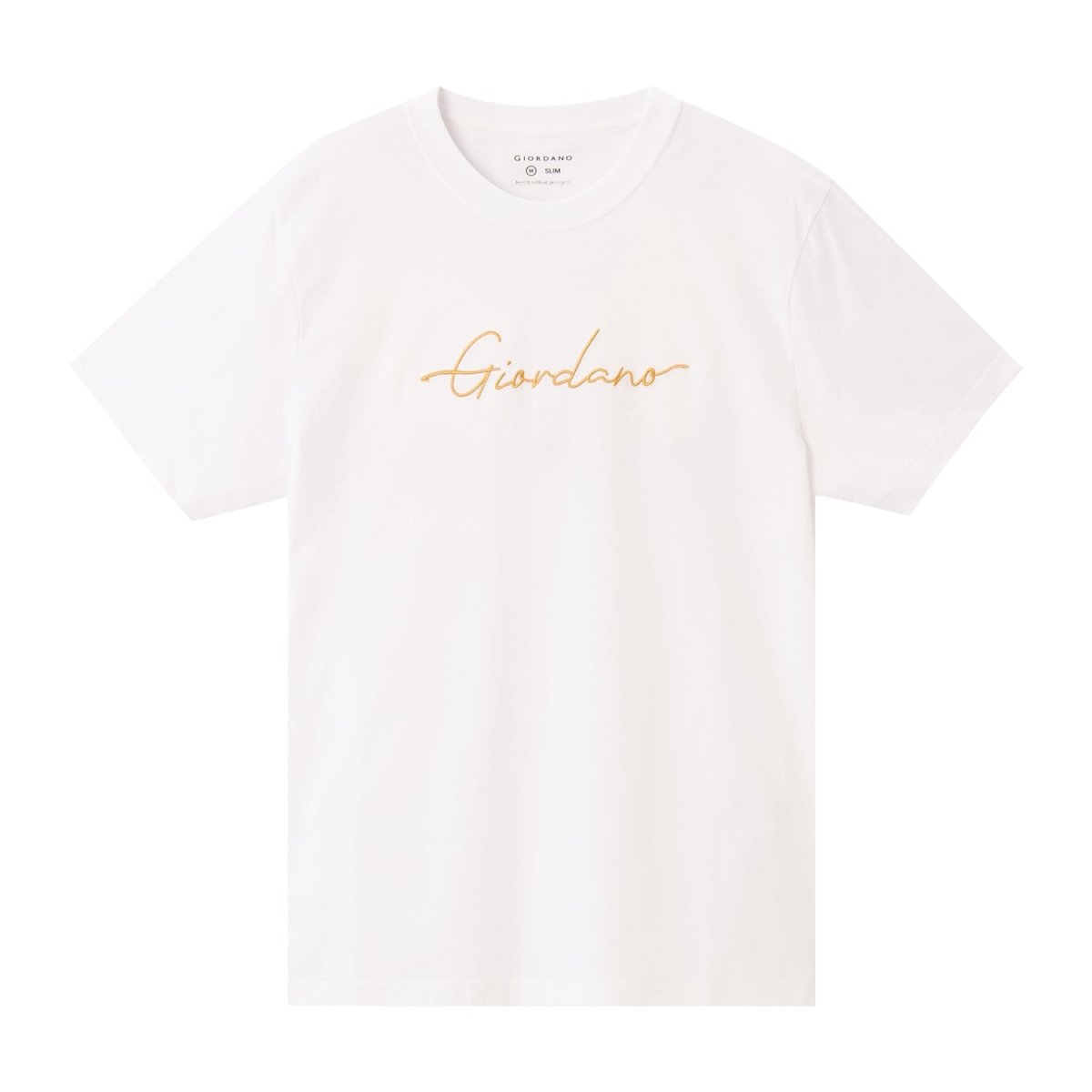 Giordano Men's Cotton Crewneck Tee With Signature Print - Premium Print Tee