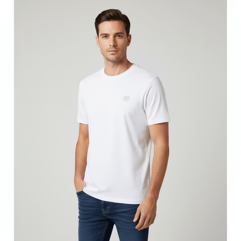 Giordano Men's Cotton Interlock Liquid Touch Slim Fit Tee - first_variant_option_2 Premium Tee for Giordano