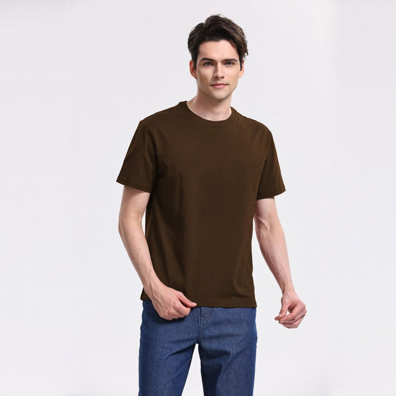 Giordano Men's Cotton Jersey Crew Neck Regular Fit Tee | Online Exclusive - first_variant_option_2 Premium Tee for Giordano