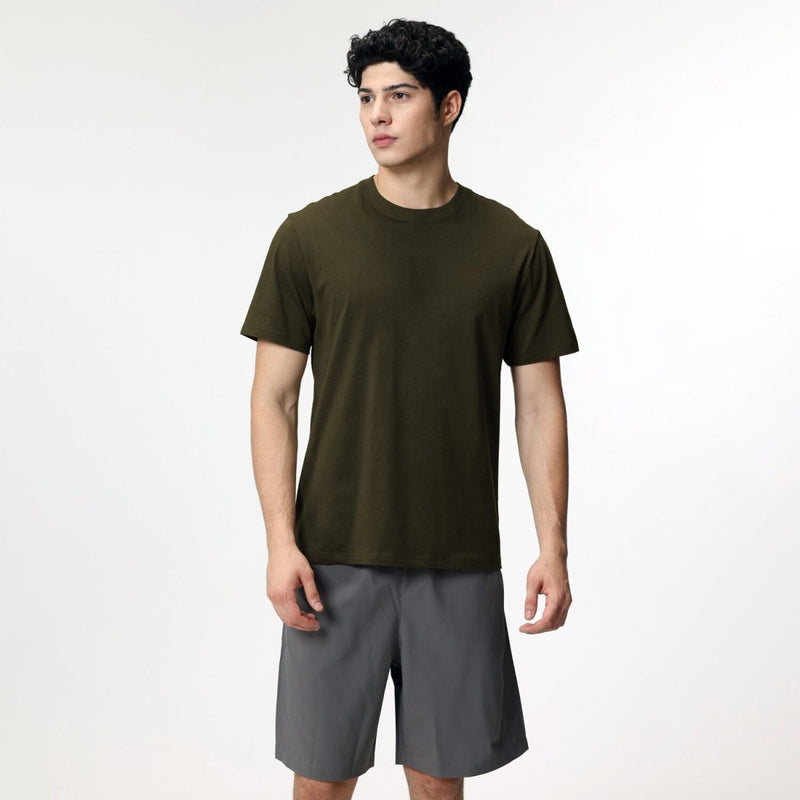 Giordano Men's Cotton Jersey Crew Neck Regular Fit Tee | Online Exclusive - first_variant_option_2 Premium Tee for Giordano