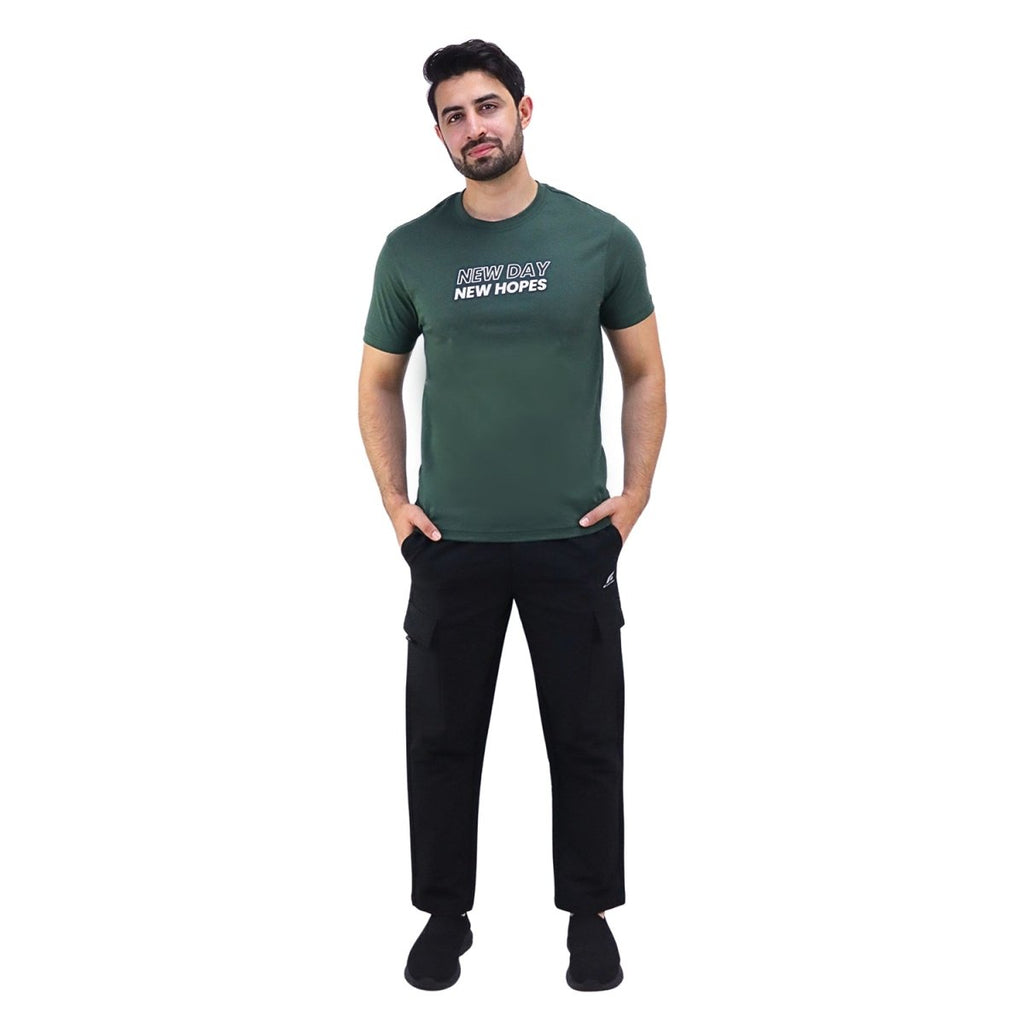 Giordano Men's Cotton Jersey Crew Neck Slim Fit Message Print Tee - Premium Print Tee