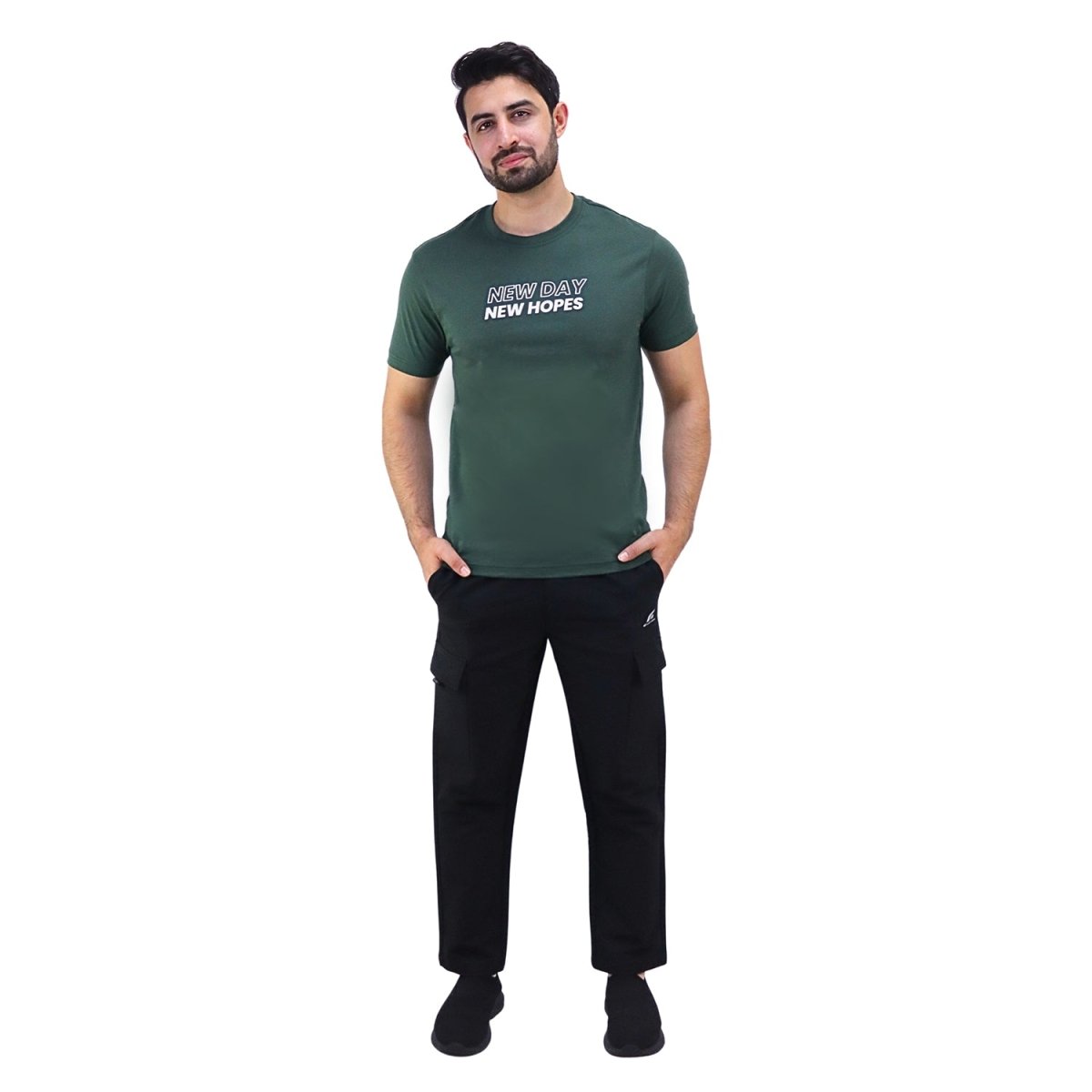 Giordano Men's Cotton Jersey Crew Neck Slim Fit Message Print Tee - Premium Print Tee