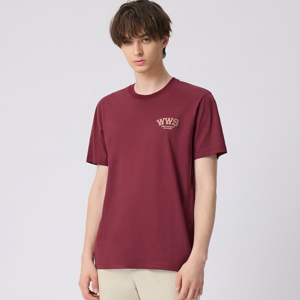 Giordano Men's Cotton Jersey Crewneck Short Sleeve Slim Fit Wws Print Tee - Premium Print Tee