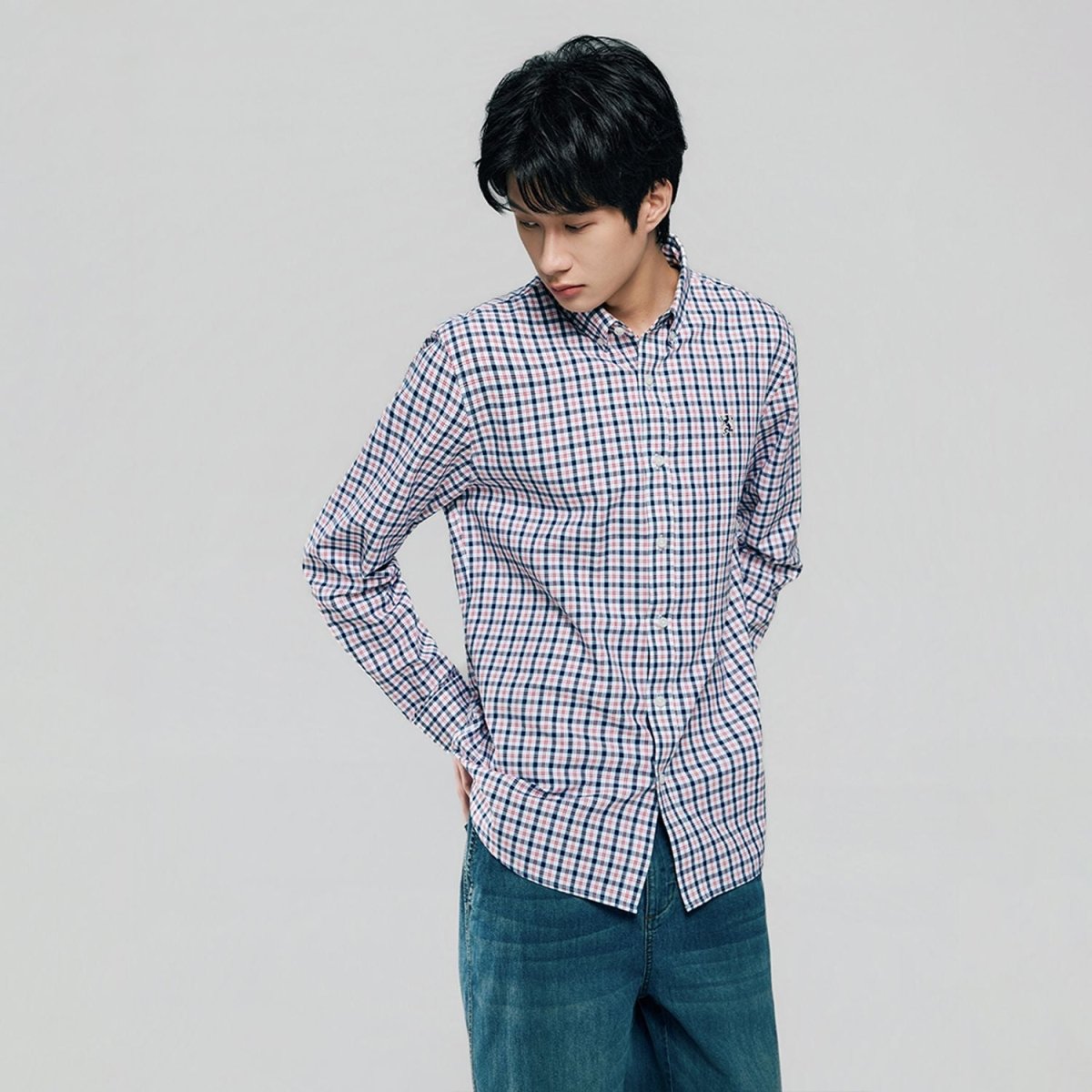 Giordano Men’s Cotton Long-Sleeve Wrinkle-Free Shirt - Premium Shirts