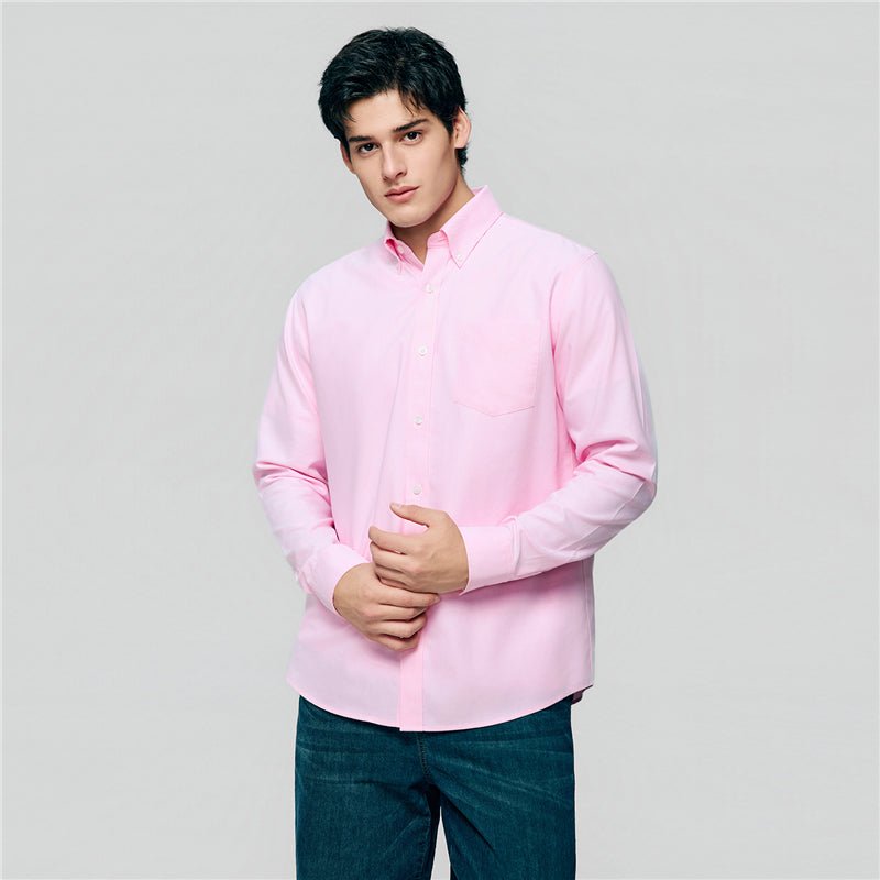 Giordano Men’S Cotton Long - Sleeve Wrinkle - Free Shirt - first_variant_option_2 Premium Shirt for Giordano