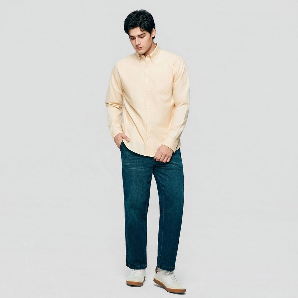 Giordano Men’s Cotton Long - Sleeve Wrinkle - Free Shirt - first_variant_option_2 Premium Shirts for Giordano