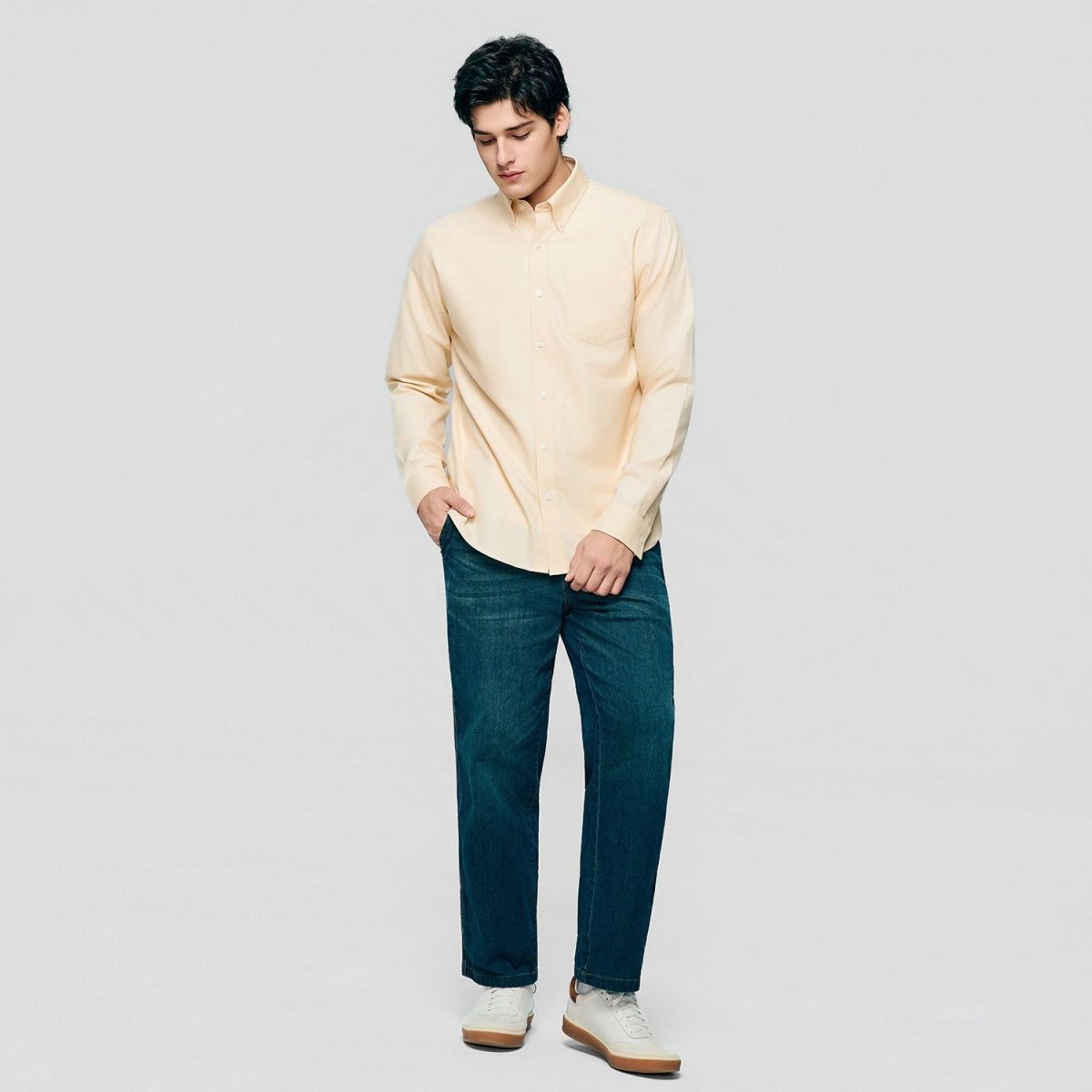 Giordano Men’s Cotton Long - Sleeve Wrinkle - Free Shirt - first_variant_option_2 Premium Shirts for Giordano