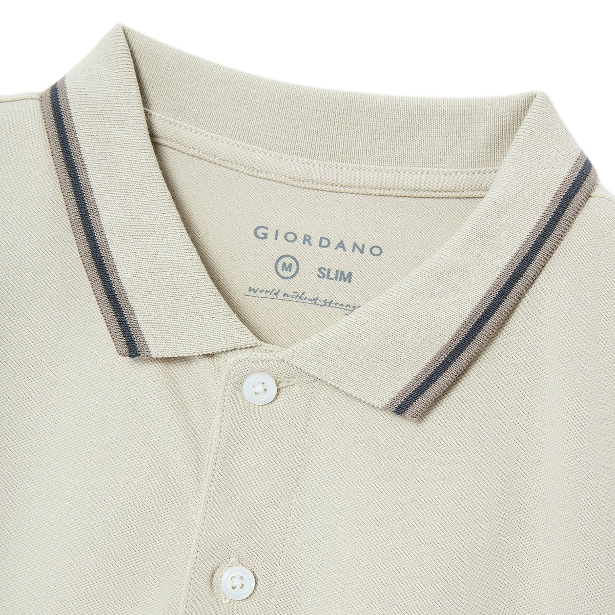 Giordano Men's Cotton Lycra Pique Polo - Slim Fit, Eagle Embroidery - Premium Polo