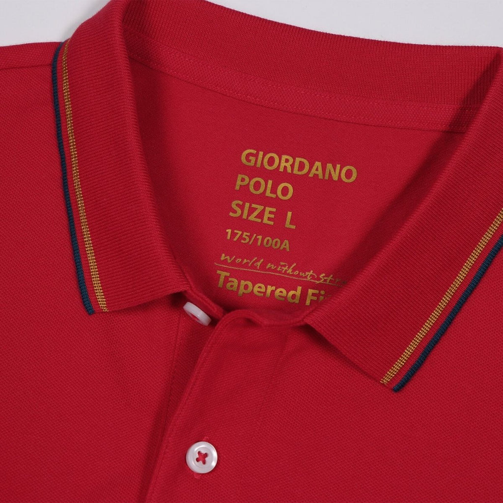 Giordano Men's Cotton Lycra Pique Slim Fit Polo - Premium Polo
